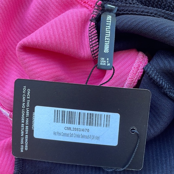 PLT Contrast V-Neck Crinkle One Piece - Picture 4 of 5